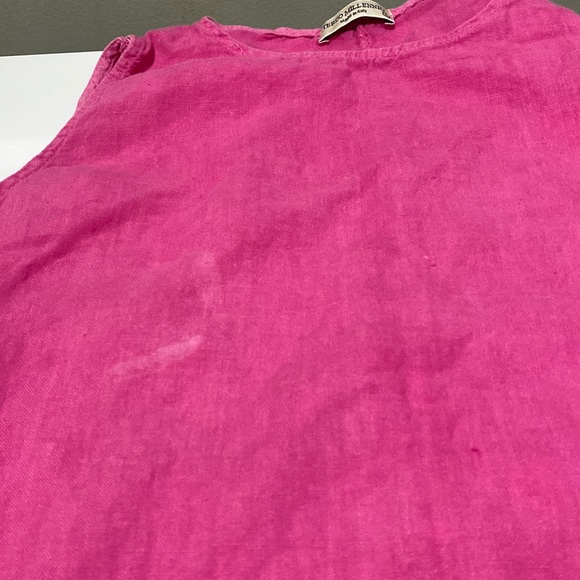 Terzo Millennio 100% linen stunning tiered pink dress. Made in Italy. - Picture 12 of 13